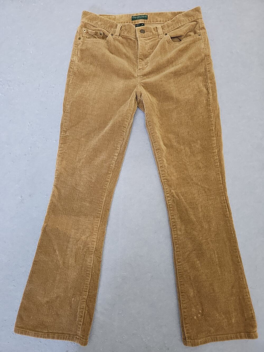 Ralph Lauren Corduroy Brown Pants Boot Cut Stretch Women’s Size 6P Hipster Boho